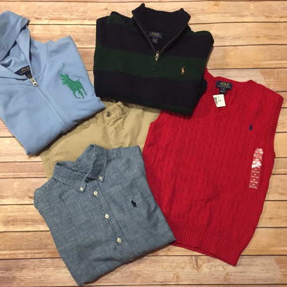 Polo Ralph Lauren Other - LOT of 5 Polo Ralph Lauren Boys Tops/Pant, M 10-12